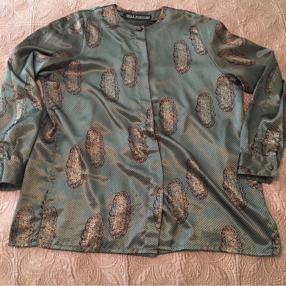 Vintage* (90’s) Della Roufogali blouse with matching scarf size 12 - Picture 4 of 12